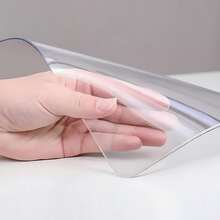 1.0mm PVC Clear Table Protector - Multisize Thick Transparent Plastic Desk Cover, Rectangular Night Stand, Office & Computer Desk, Sofa Child Table, Small Desk Protector - Transparent - View 2