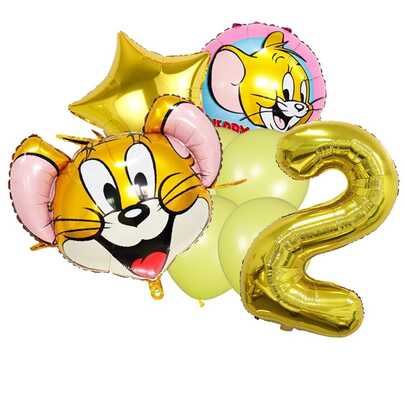 Warner Bros Tom And Jerry Balloon Set Romantic Room Decor Supplies Christmas Prom Birthday Party Decorations Housewarming Gift For Friends And Family Good Photo Taking Background