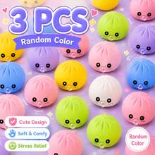 1/2/3PCS Cute Bubble Blowing Dumpling Squishy, Soft Sensory Squeeze Toy, Anti-Anxiety Stress Relief, Ideal Birthday Holiday Party Festival Gift For Adults - Color Sent Randomly - View 14