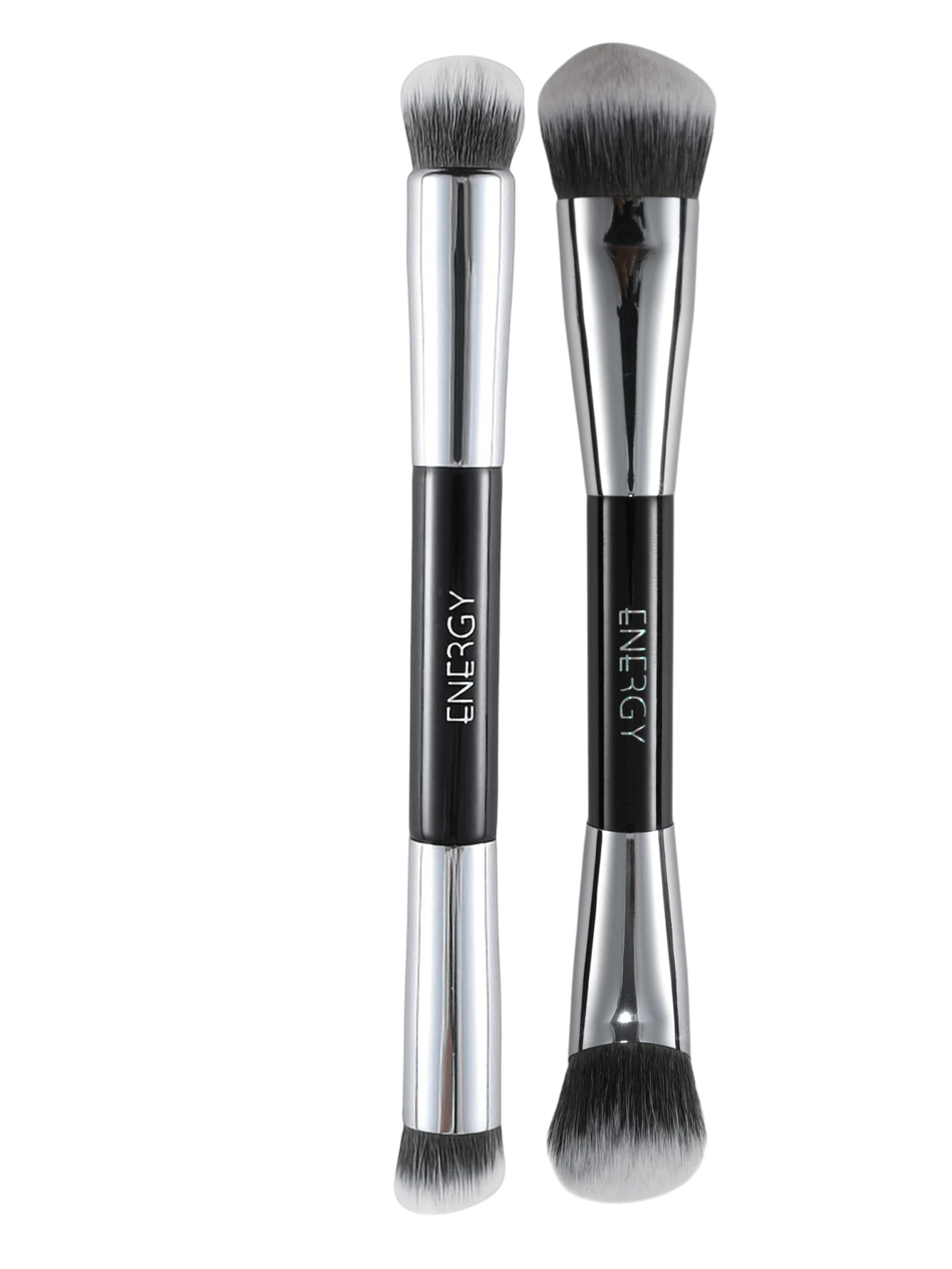 ENERGY Premium Single 2-In-1 Makeup Tool - Dual-Ended Precision Brush For Concealing, Detail Blending, And Spot Setting - Black Handle - Black - View 1