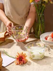 Taza de medición de vidrio con escala, asa, resistente al calor, taza para leche, recipiente para hornear y mezclar - Multicolor - Ver 12