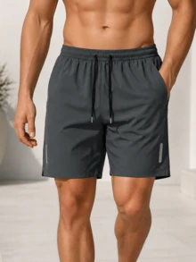 10Pcs, 5Pcs Men's Outdoor Sports Shorts, Thin Ice Silk Quick Drying Summer Running And Fitness Basketball Shorts, Loose And Breathable Casual Knee Length Shorts, Elastic Waist Shorts - 混色5Pcs - 查看 6
