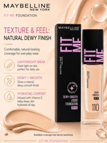 Maybelline 菲力特潤柔滑粉底液 SPF 25 #110 黃調白皙膚色，5/30毫升裝可選， - 美寶蓮FITME粉底液 水潤版110 - 查看 8