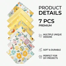 Bộ 7 mảnh vải vuông in họa tiết kích thước 25*25cm, đã cắt sẵn, thích hợp cho đồ thủ công mỹ nghệ, trang trí nhà cửa, đồ dùng tiệc tùng, các dự án may vá. - Khác nhau - Xem 9