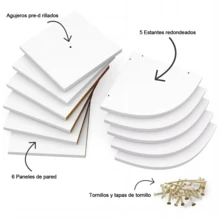 Estante flotante de 5 niveles para esquina, Estante de esquina de varios niveles, Soporte decorativo de esquina para pared para el hogar, Estante triangular para pared, Organizador de almacenamiento para pared, Estante colgante para esquina, Estante para pared para plantas, Estante de esquina de madera, Estanterías de ensamblaje fácil en niveles para dormitorio, baño, cocina, oficina, sala de estar, Decoración de estantería para libros, 20 cm de altura suficiente para libros - Blanco - Ver 8