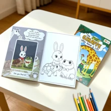 beartale 20頁可愛長頸鹿塗色本幼兒用，動物主題DIY繪畫素描本，兒童創意素描本美術用品，蒙特梭利早期學習教育玩具，幼兒園教室學校用品，開學生日禮物 - 彩色 - 查看 6
