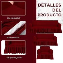 3-Piece Stretch Sofa Cover Set For Living Room. Sofa Cover. Stretch Sofa Cover Set For 1+2+3 Seater Sofas, Soft And Non-Slip Fabric, Stain-Resistant And Wear-Resistant Protector, Easy To Install And Washable, Elastic With Seersucker Skirt To Protect The Sofa From Cat Scratches, Ideal For Decorating The Living Room, Office, Or Bedroom. Local Warehouse. - 杏色 - 查看 5