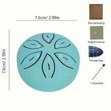 3 Inch 6-Tone Mini Steel Tongue Drum, C Key Handpan Percussion Instrument, Garden Wind Chime Percussion, Includes Drum Mallets And Storage Bag, Great Gift For Music Lovers - Multicolor - View 13