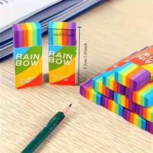 30pcs/Rainbow Eraser, Creative Cute 2B Pencil Eraser For Students, Random Color - Colored Erasers - View 2