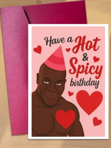 1pc Interesting & Passionate Birthday Card | Romantic & Fun Celebration Card, Suitable For Sending To Spouse, Partner, And Close Friends On Special Birthdays, Holidays, And Birthday Parties, Cartoon Fantasy Theme, Paper Material, Applicable For Valentine's Day, Anniversary, Birthday, And Other Occasions - 18*13cm - View 1