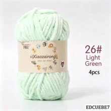 EDCUEBE7 1/4pcs Upgraded Set, Exquisite R-Ice Yarn. Premium Choice For Handmade Matte DIY Knitted Scarves, Crochet Shoes, Bags, Sweaters, Cushions, Bouquets And Other Handmade Items. Candy-Colored Skin-Friendly Yarn. (Random Packaging) - Small Velvet Ice Strip Line - View 53