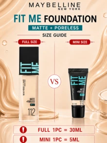 Maybelline 美寶蓮柔霧防曬版粉底液#112 ，5/30毫升裝，長效滋養，三效合一，無妝感，霧面無瑕妝效，適合油性肌膚 - 美寶蓮FITME粉底液 柔霧版112 - 查看 4