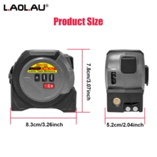 L.A.OL.A.U L.AOL.AU 3合1紅外線雷射測距儀：手持式、超高精度、智能便攜（黑色，40m/60m），需2顆AAA電池（不含）－可測量長度/面積/體積，具備數據儲存與勾股定理功能，適合裝飾/建築/工程使用 - 黑色 - 查看 9