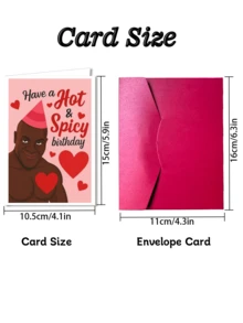 1pc Interesting & Passionate Birthday Card | Romantic & Fun Celebration Card, Suitable For Sending To Spouse, Partner, And Close Friends On Special Birthdays, Holidays, And Birthday Parties, Cartoon Fantasy Theme, Paper Material, Applicable For Valentine's Day, Anniversary, Birthday, And Other Occasions - 18*13cm - View 2