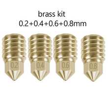 Bộ vòi phun bằng đồng 0.2/0.4/0.6/0.8mm cho máy in 3D Bambu Lab P1S P1P X1C X1 Carbon, phụ kiện thay thế cho đầu đùn nóng - Xem 1