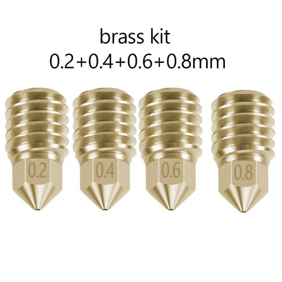 Bộ vòi phun bằng đồng 0.2/0.4/0.6/0.8mm cho máy in 3D Bambu Lab P1S P1P X1C X1 Carbon, phụ kiện thay thế cho đầu đùn nóng - Xem 1