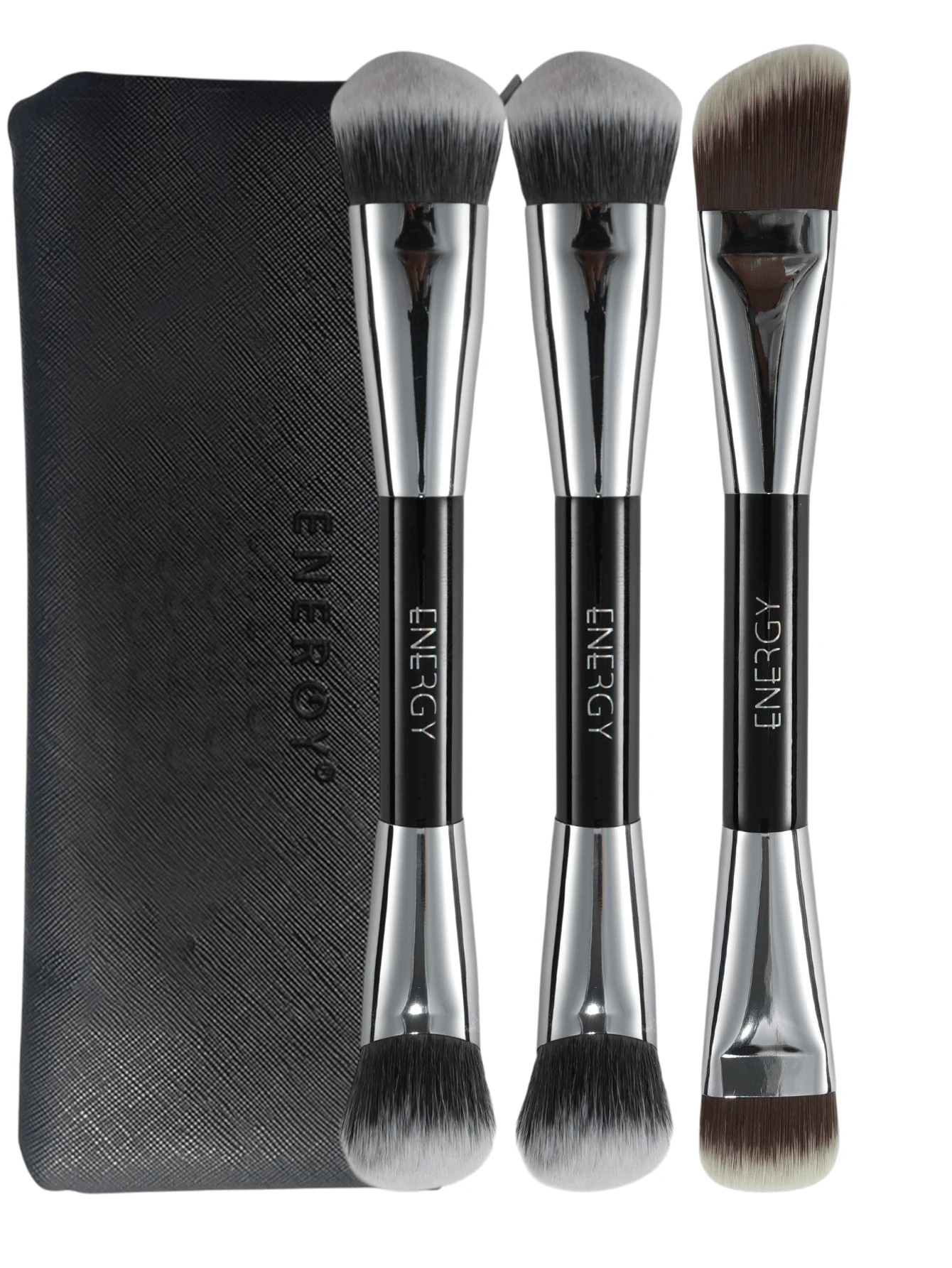 ENERGY Premium Single All-In-One Dual-Ended Beauty Tool - Black Handle With Iridescent Logo For Flawless Foundation, Contour & Concealing - Black - View 1