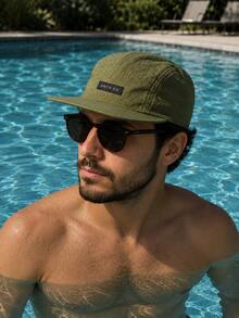 Anth Co Strapback 5 Panel Waterproof Straight Brim Cap - 綠色 - 查看 4