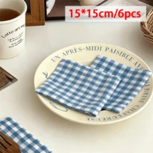 1/6/12/120片装蓝白格子布艺杯垫，吸水性强，隔热效果好，适合茶道、法式等多种场合，亦可作隔热垫、碗垫、咖啡杯垫、水杯垫等使用。适用于咖啡桌装饰、节日、客厅、餐厅、派对、家居装饰等。 - 藍色 - 查看 8