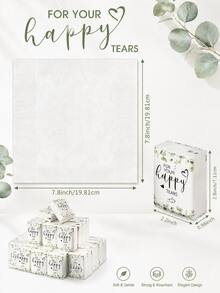 Soft Facial Tissue Paper"Tears Of Happiness", Green Leaf Decorated, Suitable For Engagements, Wedding Parties, Wedding Decorations, Wedding Accessories, Wedding Favours, Bride & Groom Wedding Supplies,Graduation Decorations, Graduation Party Supplies - Multicolor - View 3