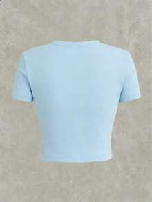 I'm Gayer Than I Look LGBTQ+ Pride Crop Top - Short Sleeve Fitted T-Shirt, Comfortable Casual/Daily/Party Wear, Soft - 淺藍色 - 查看 3