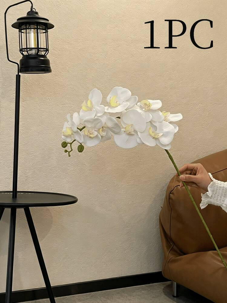 1/3pcs Artificial White Phalaenopsis Orchid Flowers, 69cm/27.17 Inches, Suitable For Home Decor, Living Room, Wedding, Bridal Bouquet, Tabletop, Bedroom, Bathroom, Party, Balcony, Kitchen, Spring/Summer Decor, Holiday Decor, Room Decor, Garden Decor, Father's Day, Mother's Day And Teacher's Day Gifts - Multicolor - View 6