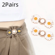 2/4Pcs Pants Waist Tightener, Detachable Jeans Buttons For Loose Jeans, Seamless And Tool-Free Jeans Button Pins, Adjustable Jeans Button Pins, Daisy Instant Pants Button Tightener - Multicolor - View 16
