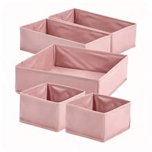 5pcs/1set Foldable Fabric Storage Boxes With Lids - Foldable Fabric Baskets, Suitable For Underwear, Bras, Socks, Lingerie - Space-Saving Vanity, Drawer, Closet Storage Boxes - Easy To Assemble, No Tools Required, Canvas Material - Multicolor - View 8