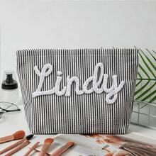 Túi mỹ phẩm vải voan bong bóng tùy chỉnh, túi du lịch, túi đựng đồ vệ sinh cá nhân tên chenille cá nhân hóa, túi đi biển mùa hè, túi đựng đồ trang điểm quà tặng cho bạn gái - Nhiều màu - Xem 72