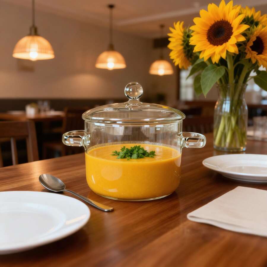1pc High Borosilicate Rust-Resistant Transparent Glass Cooking Pot With Lid - Reusable Soup Pot Suitable For Open Flame And Ceramic Stove, Heat-Resistant & Easy To Clean Design, For Stewing, Soup, Vegetable Cooking, Dual-Handled Soup Pot To Meet Various Cooking Needs - View 1