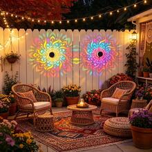 Đèn chiếu tường Mandala năng lượng mặt trời, đèn LED trang trí chống nước ngoài trời, đèn chiếu tường tạo không khí cho hàng rào vườn, đèn chiếu bóng cho sân hiên ban công nhà, đèn tường trang trí năng lượng mặt trời không dây ngoài trời, phù hợp cho vườn, sân, hiên, trang trí hàng rào - Nhiều màu - Xem 4