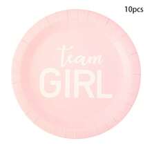 10pcs/20pcs Gender Reveal Party Decorations Pink And Blue Disposable Paper Plates, Boy Or Girl Party Tableware Set, Birthday Gender Reveal Party Supplies - Multicolor - View 11