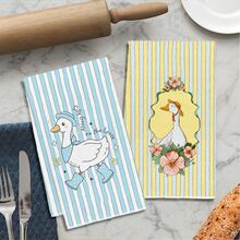 2pcs Minimalist Cartoon Cute Goose Pattern Kitchen Towels, Soft Polyester Material Dish Cloths, Suitable For Kitchen Decor, Cleaning, Holiday Party Decoration, Kitchen & Bathroom Essentials, Home Decor, Housewarming Gift - Multicolor - View 7