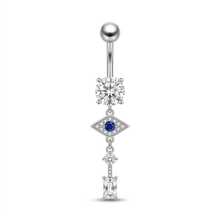 1 chiếc khuyên rốn hình bướm đính đá Cubic Zirconia, cỡ 14G/10mm, chất liệu thép không gỉ, phụ kiện độc đáo cho tiệc tùng và ngày lễ. - Nhiều màu - Xem 7