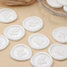 25 pegatinas de sello de cera blanca, adecuadas para sobres de invitaciones de boda, manualidades de cajas de regalo, sobres de tarjetas de Navidad - TD153 - Ver 3