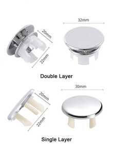 Replacement Overflow Cover For Bathroom And Kitchen Sinks - Round Drain Cover, Sink Overflow Cover, Bathtub Drain Strainer, Basin Overflow Cover - Round Perforated Silver Sink Overflow Cover Insert - Multicolor - View 7