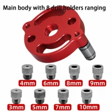 3/8 Pcs Straight Hole Drilling Positioner 3-10mm Aluminum Pocket Hole Jig ,Wooden Dowel Splicing Drilling,Multifunctional Pocket Hole Guide,Self-Centering Doweling Jig Kit,For Woodworking Precise Hole Making. - 8 Pcs - View 8