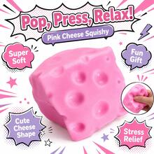 1/2 Pc Pink Soft Cheese  Squishy Cheese Block - Pink ,Quick Rebound, Moldable Fidget Toy With Squeeze Feature, Ideal For Play And Relaxation Relaxation Toys, Relieving Fatigue In The Body And Fingertips. Party Toys, Themed Activities, Birthday Gifts - 派對玩具 - 查看 1