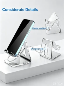 Multi-Piece Colorful Creative Desktop Phone Holder, Convenient Charging, Anti-Slip Design, Suitable For Various Scenarios - Two Transparent Colors - View 5