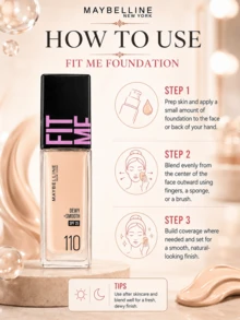 Maybelline 菲力特潤柔滑粉底液 SPF 25 #110 黃調白皙膚色，5/30毫升裝可選， - 美寶蓮FITME粉底液 水潤版110 - 查看 11