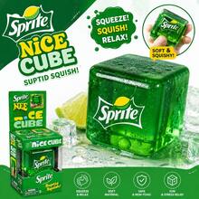 Green Soda & Red Cola Style Square Water Drop Squishy Toy, Ultra Soft Slow Rising TPR Fidget Toy, Portable Anxiety Stress Relief Toy, Ideal Birthday Christmas Holiday Gift - 綠色 - 查看 1