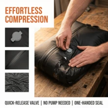 Large Capacity Travel Vacuum Compression Bag With Visible Window, Portable Clothing Organizer Bag, Suitable For Business Trips And Outdoor Use, Storage Bag, Password Box - Black - View 3