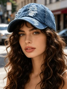 Vintage Washed Denim Baseball Cap - Distressed Style Baseball Hat, Breathable UV Protection, Suitable For All Seasons,Summer,Beach,Holiday,Travel - Multicolor - View 11