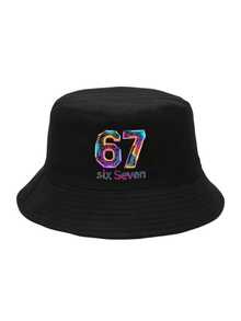 Bộ mũ tai bèo và túi đeo chéo Neon Tech 67 in hình meme lan truyền, bộ đồ unisex chính hãng phù hợp cho mọi mùa, mặc hàng ngày. - Nhiều màu - Xem 6