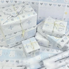 MIFFY 1套/5張費爾島米菲兔禮物包裝紙，極具吸引力的可愛生日禮物包裝紙，加厚包裝材質紙，新年禮物、情人節禮物、復活節禮物 [隨機款式] - 彩色 - 查看 1