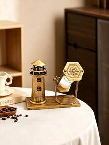 1pc Creative Bronze Plastic Lighthouse Sandy Clock - Simple Sand Leakage Decoration, Architectural Lighthouse Sandy Clock, Home Living Room Bedroom Desk Desktop TV Cabinet Crafts, Office Study Desktop Decoration Gifts/3D Crafts - Hourglass - View 7