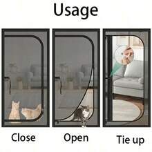 Upgraded Pet Safety Gate Net, Pet Isolation Net With Added Straps, Suitable For Corridors And Doors, Zipper Opening Design. Hook And Loop Closure, No Drilling Required, Space-Saving, Suitable For Dogs, Cats, And Other Animals - Multicolor - View 1