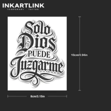 INKARTLINK 2张几何线条耶稣十字架临时纹身贴纸，防水，持久1-2周，男女皆宜，派对必备 - 黑色 - 查看 4