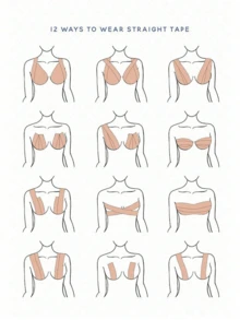 Plus Size Women Invisible Lift Bra Pasties, Breathable Bust Lift Tape Enhances Cleavage, Strapless Backless Design Suitable For Dresses, Swimwear, Weddings, Summer - Multicolor - View 8