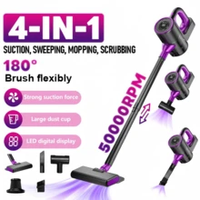 Multifunctional Long Handle Stick Handheld Vacuum Cleaner, Car Vacuum Cleaner, Built-In 3pcs 2000mAh Rechargeable High-Efficiency Lithium Batteries, USB/TYPE-C Interface, 100W Power, Long Handle Strong Suction Electric Vacuum Cleaner, High-Speed Motor, Stick Vacuum Cleaner - Multifunctional Vacuum Cleaner - View 2